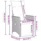 vidaXL Bistro Set PE Rattan, Powder-coated Steel, Tempered Glass
