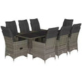 vidaXL Bistro Set PE rattan, powder-coated steel, solid acacia wood