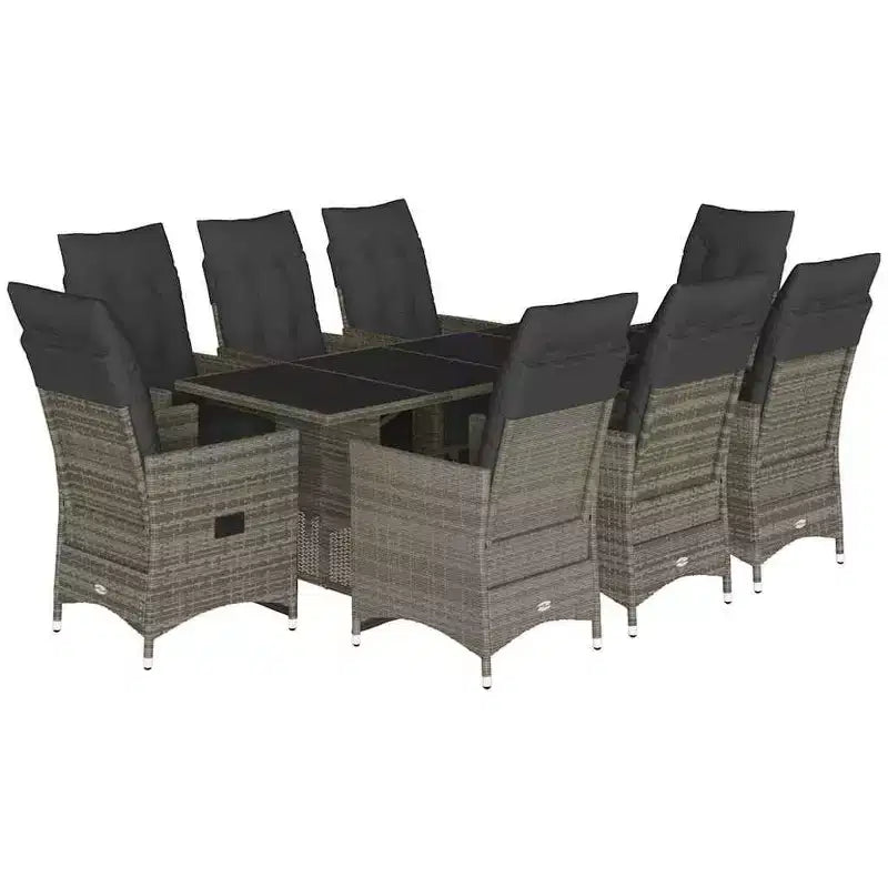 vidaXL Bistro Set PE rattan, powder-coated steel, solid acacia wood