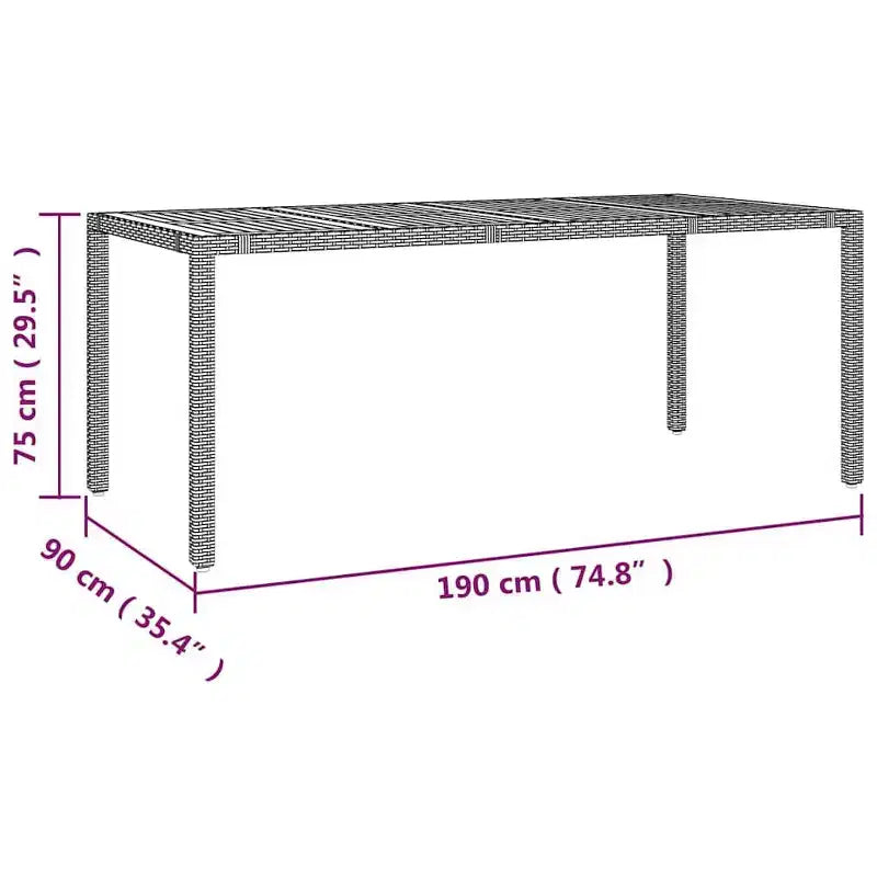 vidaXL Bistro Set Black PE Rattan 8-seater Bistro Set Rectangular