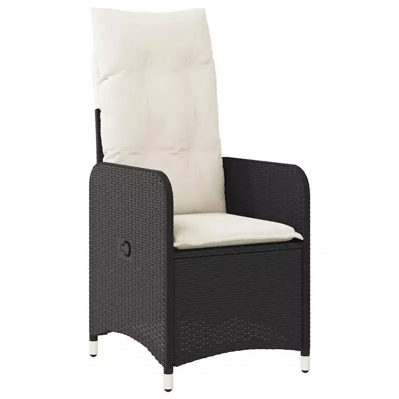 vidaXL Bistro Set Black and Cream White Poly Rattan Eight-seater