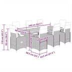 vidaXL Bistro Set Black and Cream White Poly Rattan Eight-seater