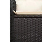 vidaXL Bistro Set Black and Cream White Poly Rattan Eight-seater