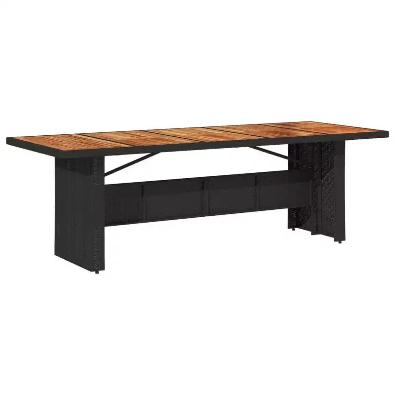 vidaXL Bistro Set Black PE Rattan, Powder-Coated Steel, Solid Acacia Wood