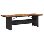 vidaXL Bistro Set Black PE Rattan, Powder-Coated Steel, Solid Acacia Wood