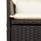 vidaXL Bistro Set Black PE Rattan, Powder-Coated Steel, Solid Acacia Wood