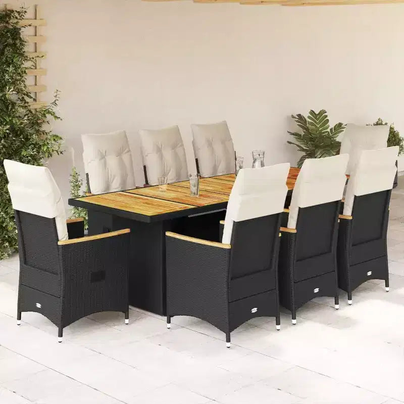 vidaXL Bistro Set Black, Cream White