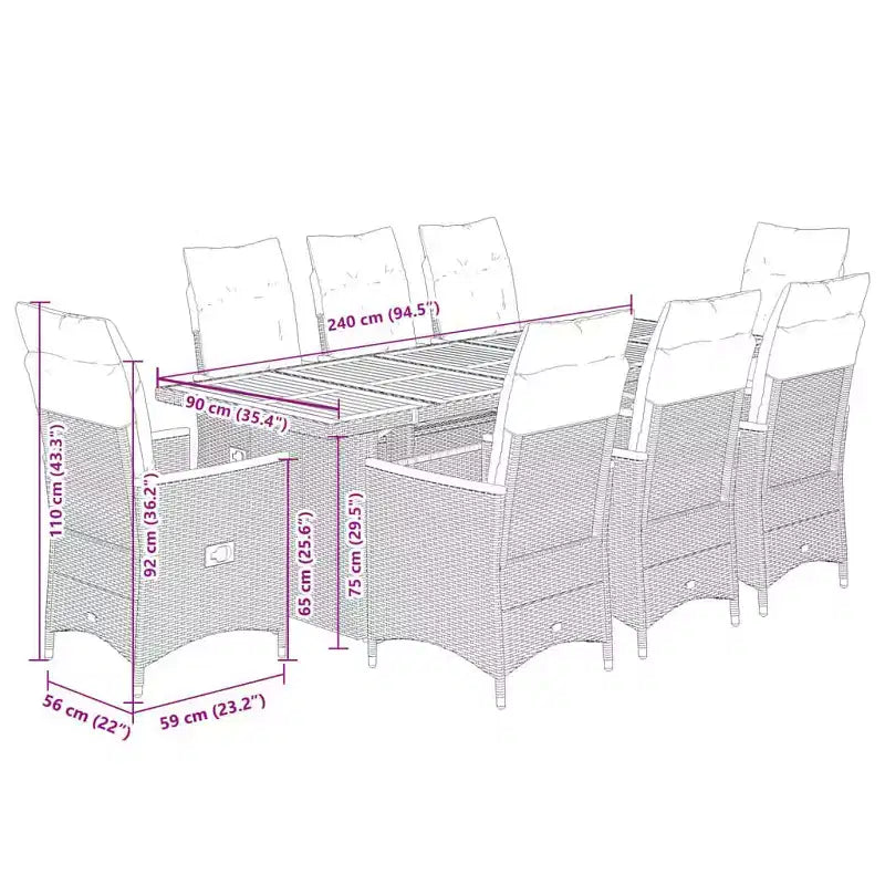 vidaXL Bistro Set Black, Cream White