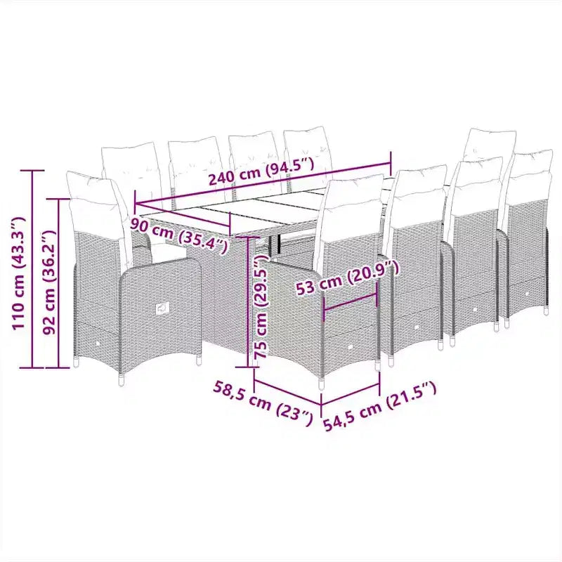 vidaXL Bistro Set Grey