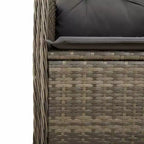 vidaXL Bistro Set Grey PE rattan, powder-coated steel, tempered glass