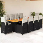 vidaXL Bistro Set Black and Cream White