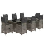 vidaXL Bistro Set Grey PE rattan Large Bistro Set Rectangular Modern