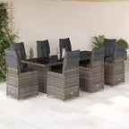 vidaXL Bistro Set Grey PE rattan Large Bistro Set Rectangular Modern