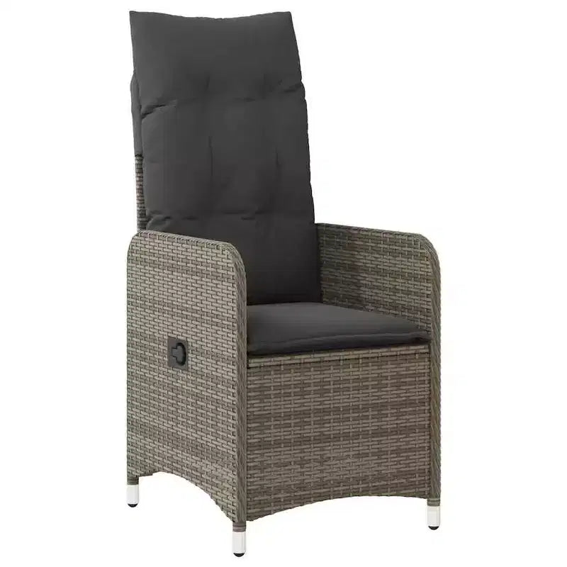 vidaXL Bistro Set Grey PE rattan Large Bistro Set Rectangular Modern