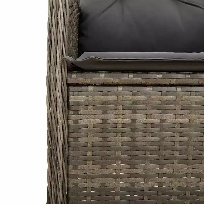vidaXL Bistro Set Grey PE rattan Large Bistro Set Rectangular Modern