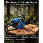 Gas Powered Chainsaw 52cc 2-Stroke, Features Automatic Chain Lubrication & Quick Start Ergonomic Handle for Heavy-Duty Tree Trimming and Land Clearing