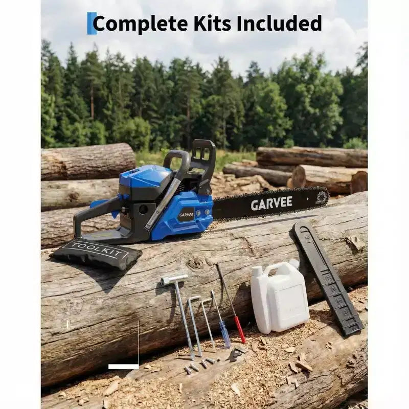 Gas Powered Chainsaw 52cc 2-Stroke, Features Automatic Chain Lubrication & Quick Start Ergonomic Handle for Heavy-Duty Tree Trimming and Land Clearing