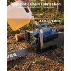 Gas Powered Chainsaw 52cc 2-Stroke, Features Automatic Chain Lubrication & Quick Start Ergonomic Handle for Heavy-Duty Tree Trimming and Land Clearing