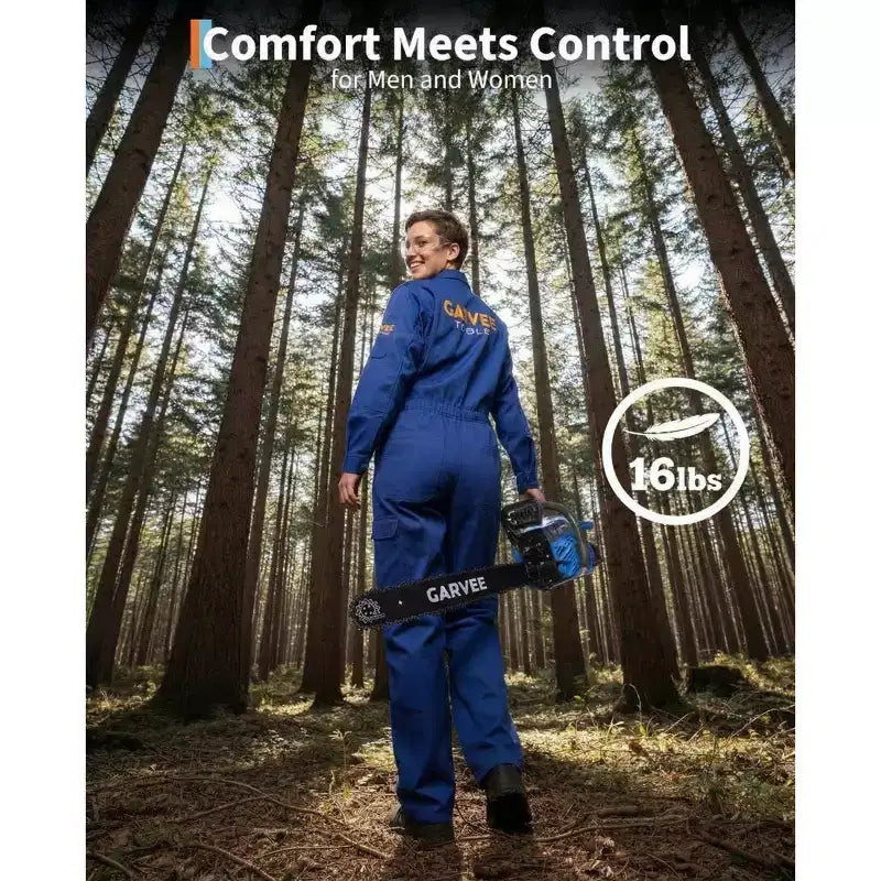 Gas Powered Chainsaw 52cc 2-Stroke, Features Automatic Chain Lubrication & Quick Start Ergonomic Handle for Heavy-Duty Tree Trimming and Land Clearing