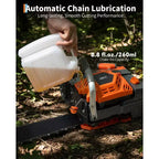 Gas Powered Chainsaw 52cc 2-Stroke, Features Automatic Chain Lubrication & Quick Start Ergonomic Handle for Heavy-Duty Tree Trimming and Land Clearing
