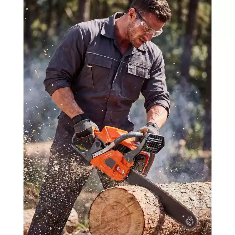 Gas Powered Chainsaw 52cc 2-Stroke, Features Automatic Chain Lubrication & Quick Start Ergonomic Handle for Heavy-Duty Tree Trimming and Land Clearing