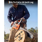 Gas Powered Chainsaw 52cc 2-Stroke, Features Automatic Chain Lubrication & Quick Start Ergonomic Handle for Heavy-Duty Tree Trimming and Land Clearing