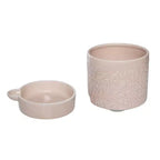 Transpac Large Dolomite Botanical Cream Self Water Planter Grey for Spring Garden Decor