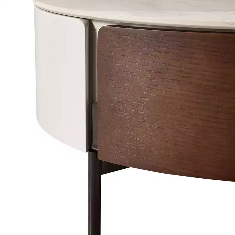 31.5 Round Center Table Sintered Stone Top with Storage for Living Room