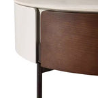 31.5 Round Center Table Sintered Stone Top with Storage for Living Room