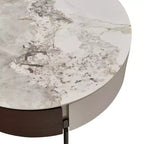 31.5 Round Center Table Sintered Stone Top with Storage for Living Room