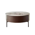31.5 Round Center Table Sintered Stone Top with Storage for Living Room