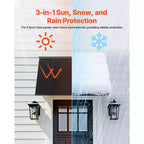 Window Awning Door Canopy 44 x 24 Inch Outdoor Steel Anti-Rust Front Door Awning