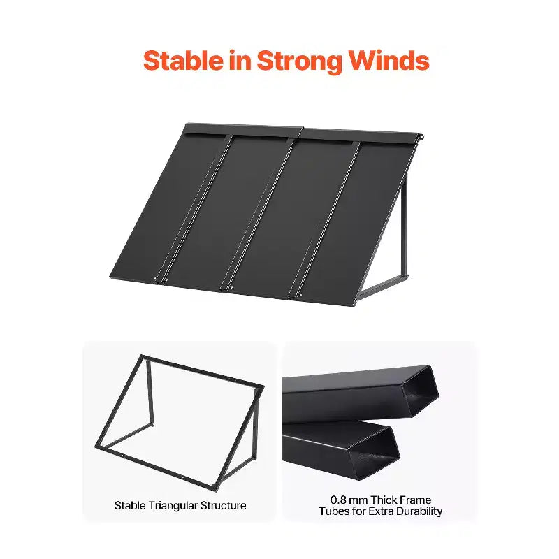 Window Awning Door Canopy 44 x 24 Inch Outdoor Steel Anti-Rust Front Door Awning