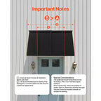 Window Awning Door Canopy 44 x 24 Inch Outdoor Steel Anti-Rust Front Door Awning