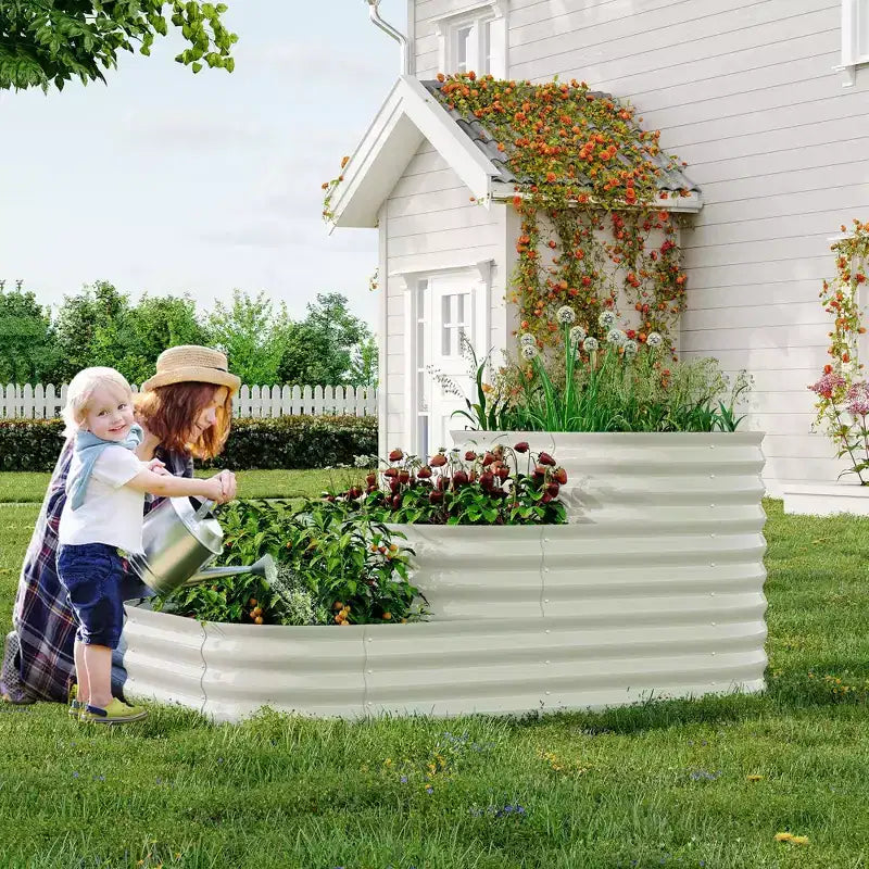 Raised Garden Bed Kit - 61x42x31 in Outdoor Planter Box for Vegetables, Herbs, Flowers. Modular 3-in-1 Raised Garden Beds Outdoor with Open Base