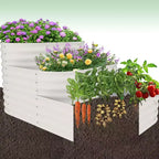 Raised Garden Bed Kit - 61x42x31 in Outdoor Planter Box for Vegetables, Herbs, Flowers. Modular 3-in-1 Raised Garden Beds Outdoor with Open Base