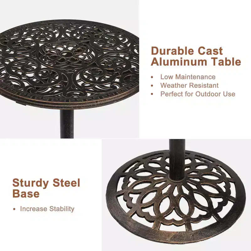 Karl Home | 40-Inch Metal Patio Bar Table