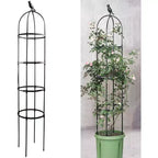 ACOINEL 6ft Black Garden Obelisk Trellis, Rustproof Metal Plant Support for Climbing Plants Indoor Outdoor