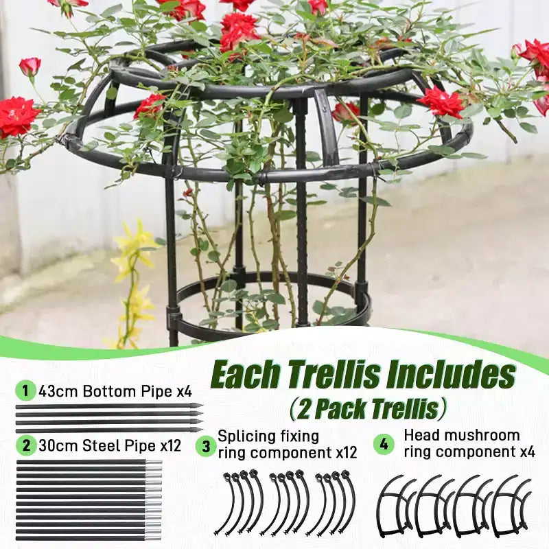 ACOINEL 53 Inch Mushroom Top Garden Trellis, Rustproof Metal Plant Support for Climbing Plants Indoor Outdoor 1 Pack