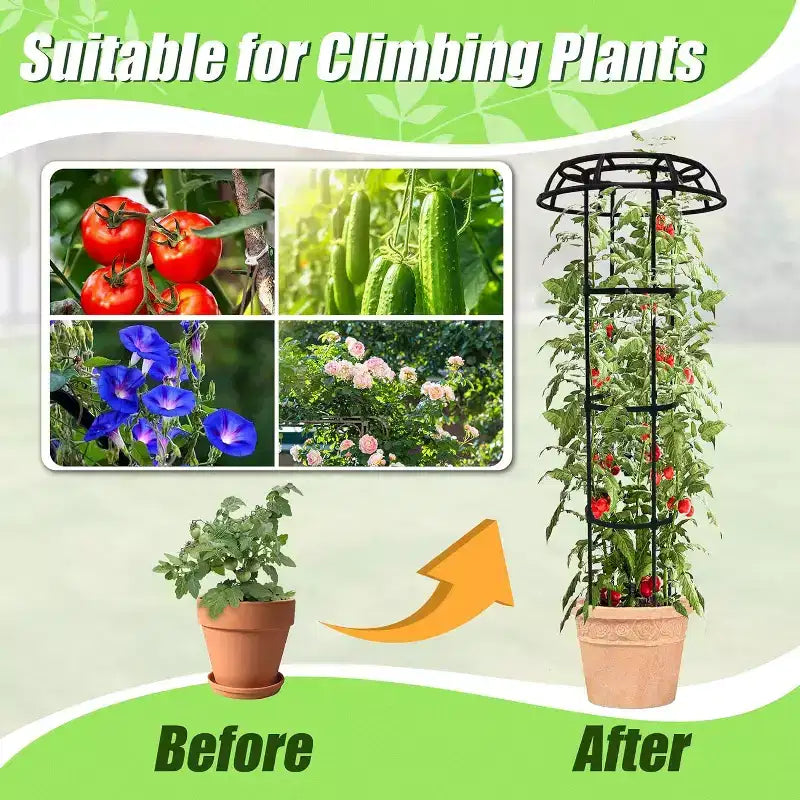ACOINEL 53 Inch Mushroom Top Garden Trellis, Rustproof Metal Plant Support for Climbing Plants Indoor Outdoor 1 Pack