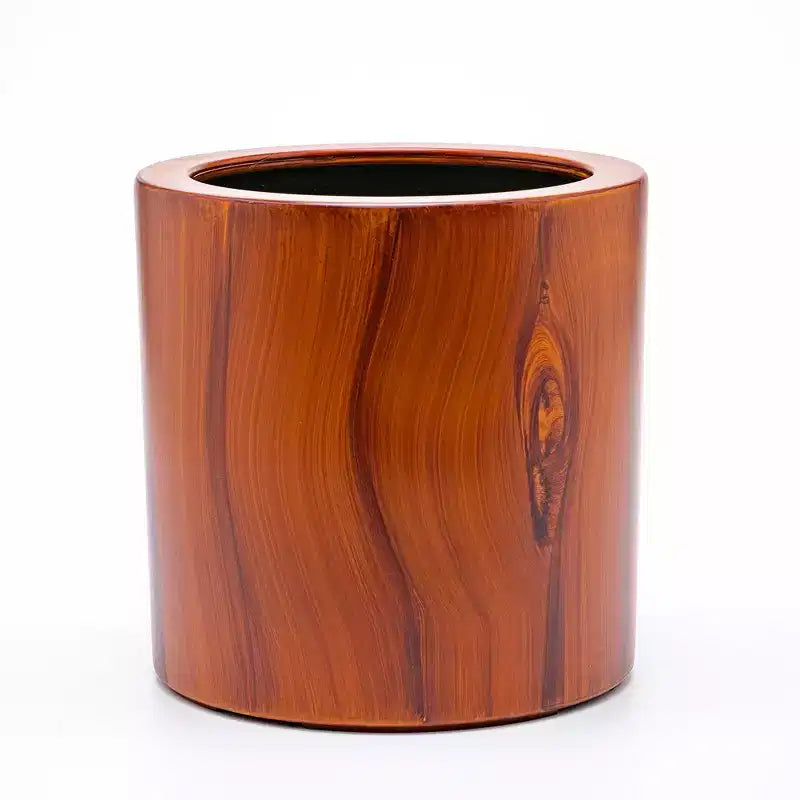 7.8 x 7.8 x 7.8 Dark Wood Self-Watering Planter Pot Indoor Outdoor Flower Pot for Patio Balcony Porch Entryway Shelf Display