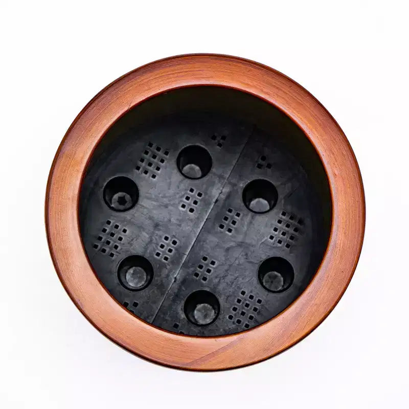 7.8 x 7.8 x 7.8 Dark Wood Self-Watering Planter Pot Indoor Outdoor Flower Pot for Patio Balcony Porch Entryway Shelf Display