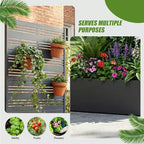 Dovelina Raised Garden Bed with Trellis Metal Planter Box with Privacy Screen for Climbing Plants-59 x 30/60, 47 x 47/94,72 x 35/47/70/94