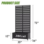 Dovelina Raised Garden Bed with Trellis Metal Planter Box with Privacy Screen for Climbing Plants-59 x 30/60, 47 x 47/94,72 x 35/47/70/94