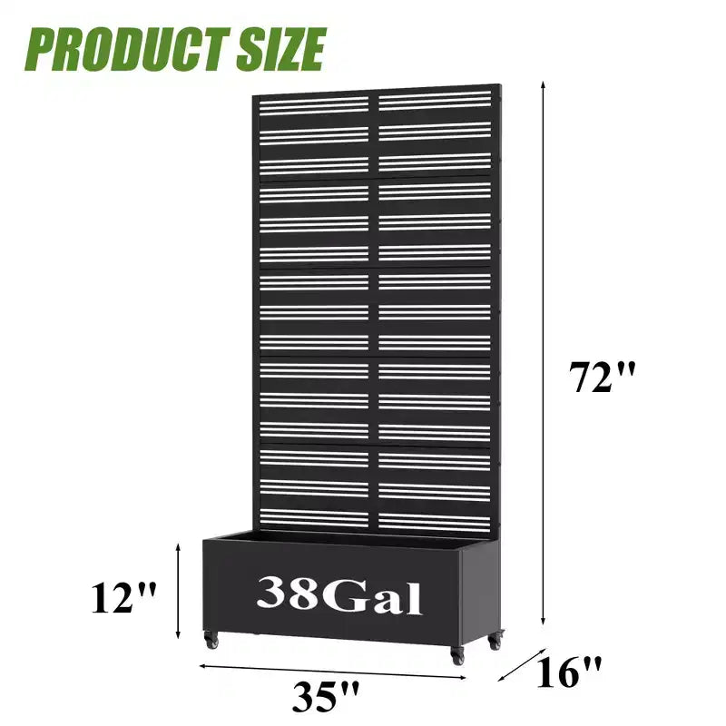 Dovelina Raised Garden Bed with Trellis Metal Planter Box with Privacy Screen for Climbing Plants-59 x 30/60, 47 x 47/94,72 x 35/47/70/94