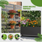 Dovelina Raised Garden Bed with Trellis Metal Planter Box with Privacy Screen for Climbing Plants-59 x 30/60, 47 x 47/94,72 x 35/47/70/94