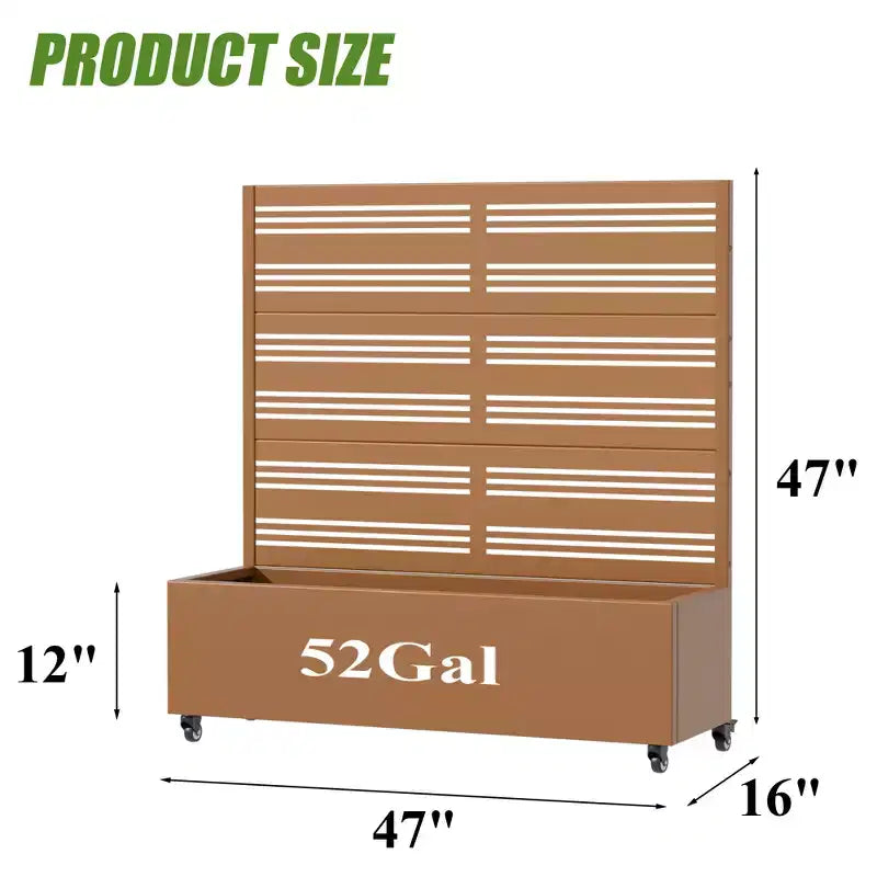 Dovelina Raised Garden Bed with Trellis Metal Planter Box with Privacy Screen for Climbing Plants-59 x 30/60, 47 x 47/94,72 x 35/47/70/94