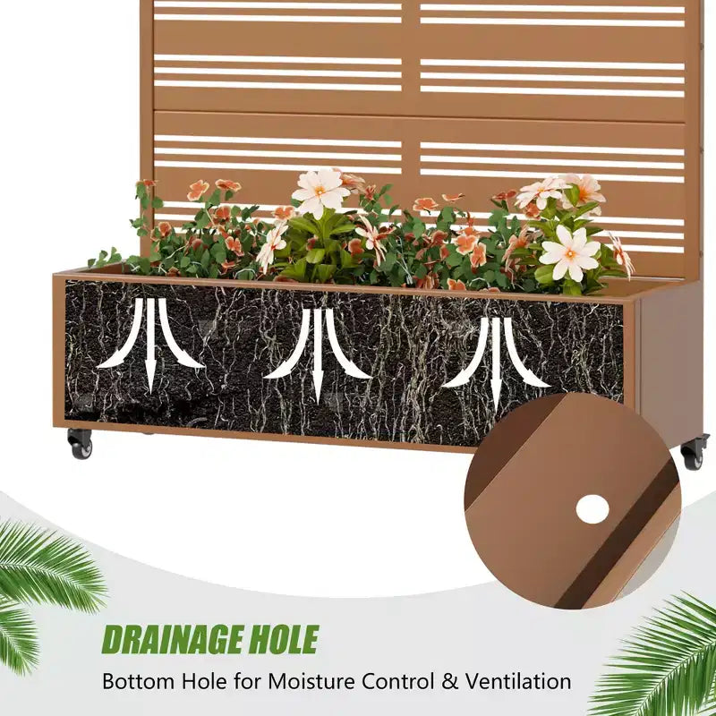 Dovelina Raised Garden Bed with Trellis Metal Planter Box with Privacy Screen for Climbing Plants-59 x 30/60, 47 x 47/94,72 x 35/47/70/94