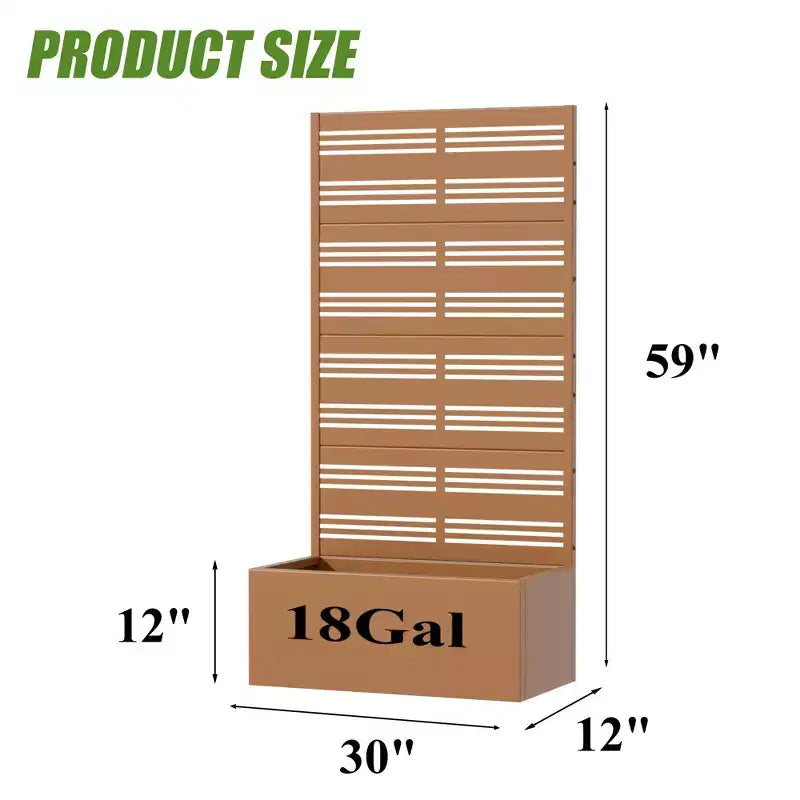 Dovelina Raised Garden Bed with Trellis Metal Planter Box with Privacy Screen for Climbing Plants-59 x 30/60, 47 x 47/94,72 x 35/47/70/94