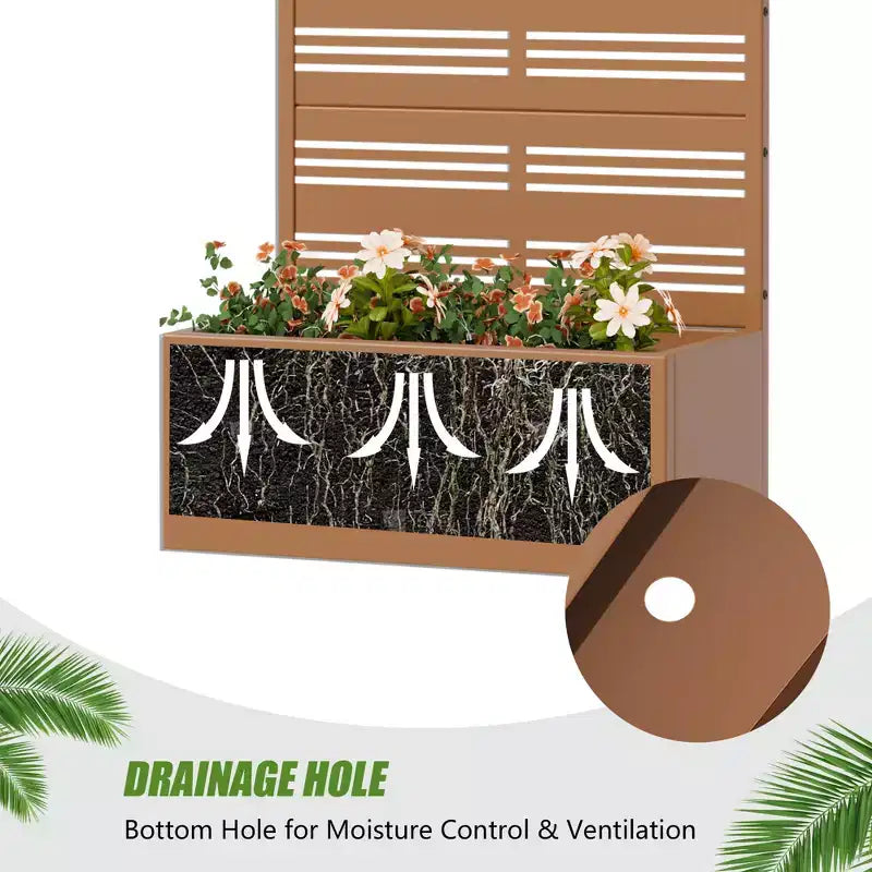 Dovelina Raised Garden Bed with Trellis Metal Planter Box with Privacy Screen for Climbing Plants-59 x 30/60, 47 x 47/94,72 x 35/47/70/94